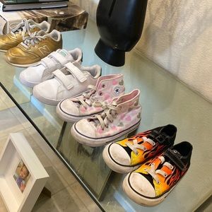 4 pair of Children toddlers shoes new balance converse adidas